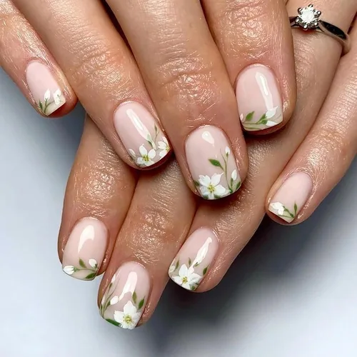Vista 19 de Juego de 24 uñas postizas cuadradas cortas a presión, 3D, para primavera y verano, reutilizables, color naranja, uñas postizas a presión, lindas