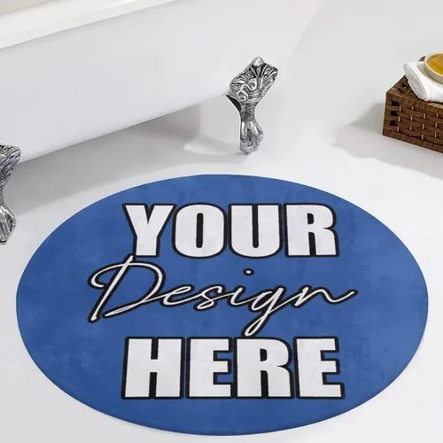 Vista 4 de Alfombra redonda personalizada para añadir tu propio texto/imagen/logotipo/foto, tapete antideslizante personalizado para puerta, alfombra de área