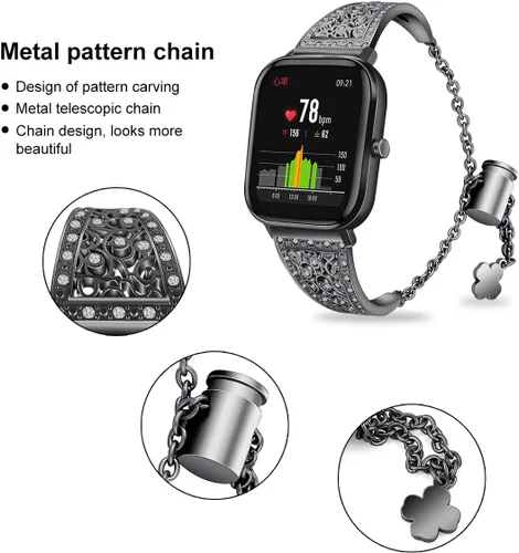 Vista 6 de FitTurn Correa de reloj compatible con Amazfit Active 2 Square/1/GTS 4 4mini/GTS 3/GTS 2/GTS 2e/GTS 2 mini/GTR 1.654 in/Bip 3 pro/Bip 3 SmartWatch
