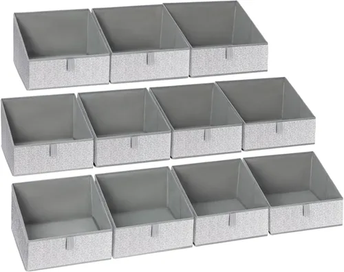 Vista 9 de DIMJ Contenedores de almacenamiento trapezoidales para ropa, 4 paquetes organizadores de armario y cestas de almacenamiento, cestas plegables