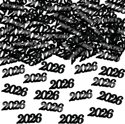Vista 6 de KatchOn, Confeti de graduación negro brillante 2025 – Paquete de 500 Confeti de graduación 2025 decoraciones Decoraciones de graduación 2025