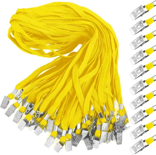 Vista 14 de Marspark 10 piezas de cordón a granel para tarjetas de identificación, cordón de cuello plano con gancho giratorio y clip, accesorio duradero