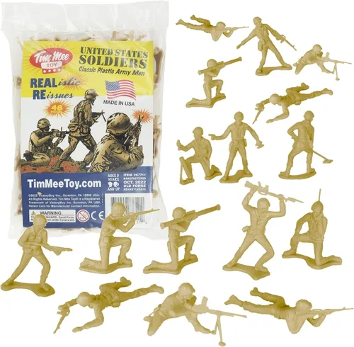 Vista 12 de TimMee Soldados de plástico del ejército - 48 figuras de juguete de soldados negros - Fabricado en EE. UU