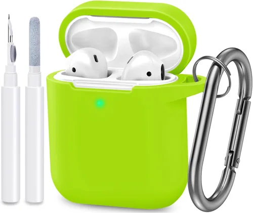Vista 35 de Funda compatible con AirPods, cubierta protectora de silicona completa a prueba de polvo diseñada para Apple AirPods de 1.ª y 2.ª