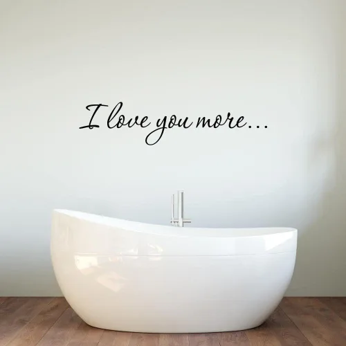 Vista 3 de VWAQ Calcomanía con texto en inglés "I Love You More" (I Love You More)