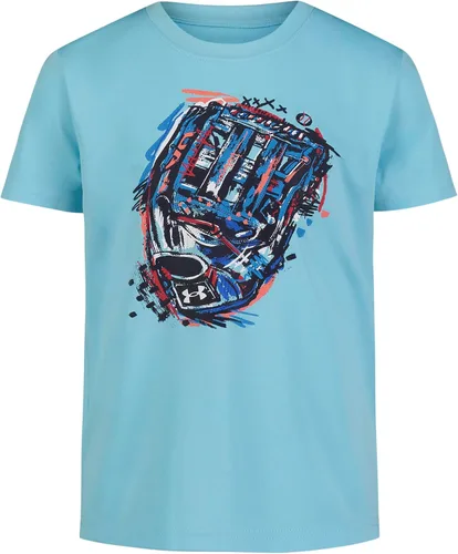 Vista 2 de Under Armour Camiseta de manga corta con gráfico de béisbol para niño Áspero atómico
