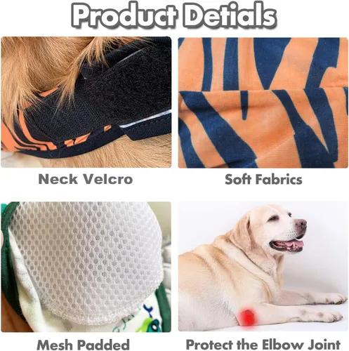 Vista 2 de HDKUW Protector de codo de perro para callos, funda de recuperación de articulaciones de perro para evitar lamer heridas, coderas con almohadilla
