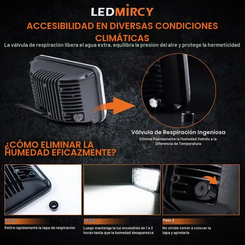 Vista 6 de LEDMIRCY 4x6 luces LED blancas de haz sellado alto/bajo rectangular 4 piezas 45W conjuntos de faros rectangulares para vehículos con H4651 H4656