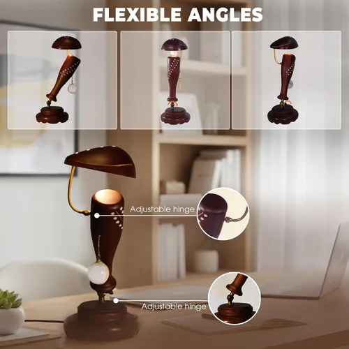 Vista 6 de Lámpara de escritorio de béisbol hecha a mano con incrustaciones de piedra de cuarzo, luz nocturna creativa, lámpara de mesa de luz cálida