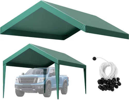 Vista 66 de VEVOR Cobertizo Tienda de Almacenamiento Exterior Portátil Resistente de 6 x 8 x 7 pies, Refugio de Cochera Garaje Impermeable con Puerta Enrollable