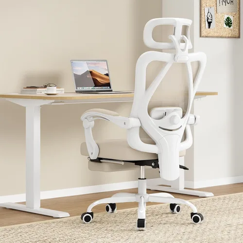 Vista 10 de Farini - Silla de oficina ergonómica, silla de escritorio con respaldo alto, silla de computadora con ruedas, silla de estudio para casa