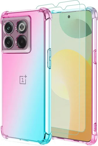 Vista 10 de Osophter Funda para OnePlus 10T – Transparente Niña Mujer Flor Floral con Protector de Pantalla con Esquinas Reforzadas TPU Flexible Funda