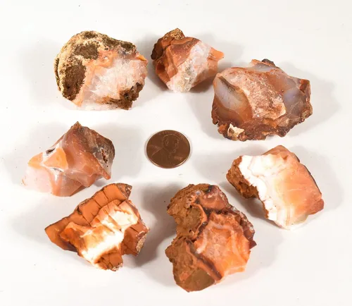 Vista 2 de HQRP Ágata cornalina naranja roja piedras ásperas de cristal natural Cabujones de piedras preciosas minerales Cabujones de muestras de roca