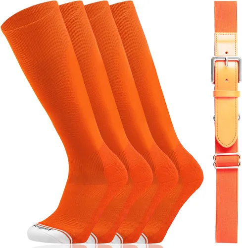 Vista 8 de Youper Combo de calcetines de béisbol y cinturón de élite juvenil (2 pares de calcetines y 1 cinturón)