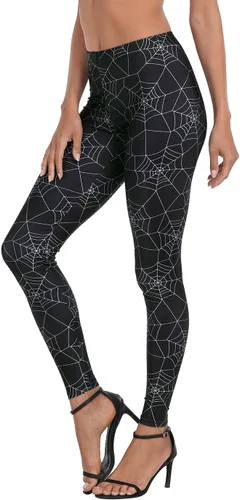Vista 4 de HDE Leggings de entrenamiento con diseño de moda. Divertidos estampados impresos con gráficos de moda