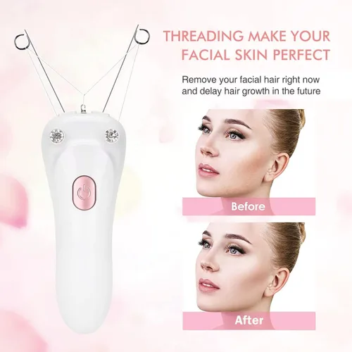 Vista 5 de Removedor de vello facial, depiladora eléctrica inalámbrica para mujer, depiladora de hilo facial, depiladora de belleza para mujer, removedor