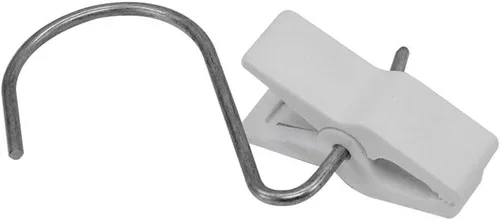Vista 2 de 10 ganchos de plástico para colgar, color blanco