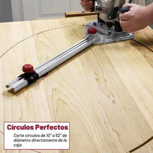 Vista 2 de Milescraft 1219 Kit de guía circular - Plantilla de corte circular de router de precisión para cortar/enrutar círculos desde 1.5" hasta 52" con base