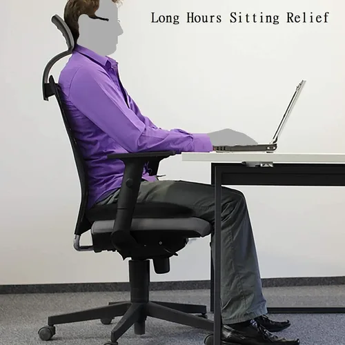 Vista 2 de Cojín de asiento de coxis con forma de dona, diseño ortopédico, almohada de espuma viscoelástica para coxis, comodidad de lujo, alivio del dolor