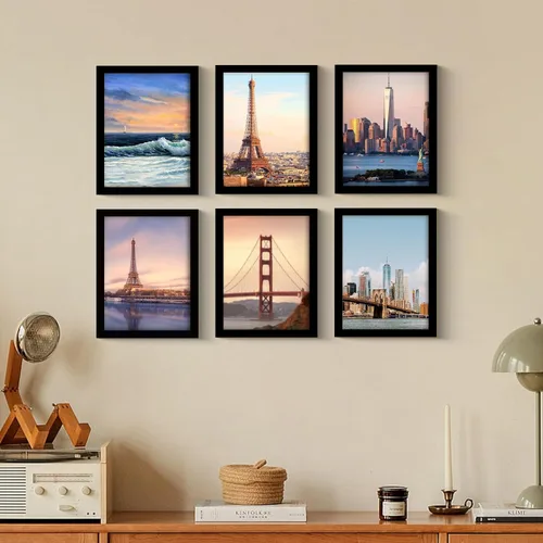 Vista 2 de LUCKYLIFE Marco de fotos de 8x10 pulgadas negro para montaje en pared o exhibición en mesa, paquete de 2