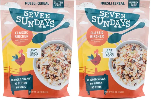 Vista 10 de Seven Sundays Farmers Market - Cereal orgánico Muesli de grosella y almendra, bolsa de 12 onzas, certificado sin gluten, sin OMG, sin azúcar
