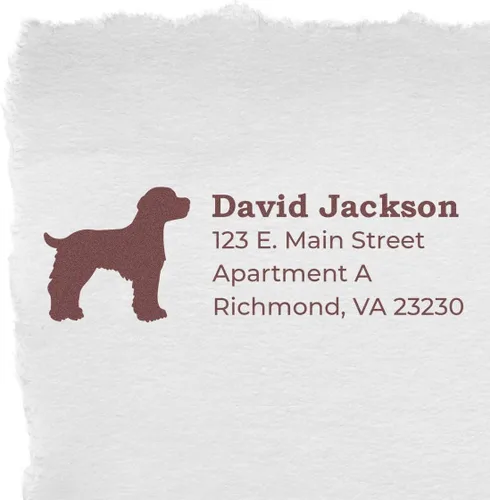 Vista 27 de Airedale Terrier Address Stamp, Custom Airedale Terrier Hand Stamp for Dog Lovers, Duo Rubber Return Address for Pet Owners Montaje manual Duo
