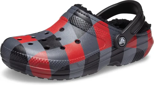 Vista 7 de Crocs Women's Classic Holiday Lined Fuzzy Clogs Blanco/Rojo