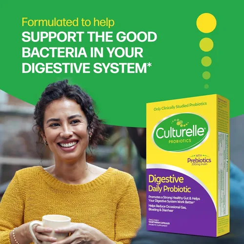 Vista 4 de Culturelle Cápsulas probióticas diarias para hombres y mujeres, cepa probiótica más estudiada clínicamente, salud digestiva e intestinal, apoya