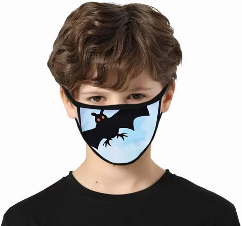 Vista 3 de Paquete de 6 máscaras faciales de Halloween para niños, reutilizables, lavables, talla única para la mayoría de los niños, niños y niñas