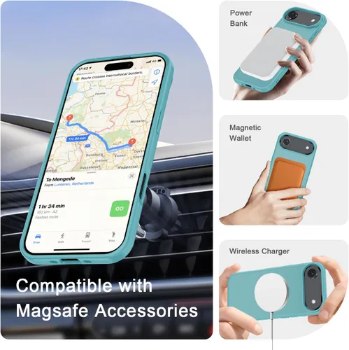 Vista 1335 de Funda para Google Pixel 10 Pro XL, cubierta magnética mate, color negro Fit for MagSafe, Screen Protector included, Shockproof Military Grade