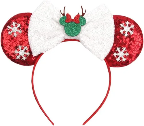 Vista 5 de Diadema de orejas de ratón de Navidad, surtido de aros para el cabello, para fiestas, juguetes, sombreros, reno, Papá Noel, fiesta festiva