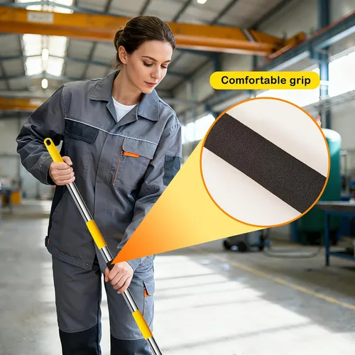 Vista 6 de Trapeador industrial profesional comercial resistente con mango largo de 54 pulgadas, mopa húmeda para el hogar, taller, limpieza de pisos
