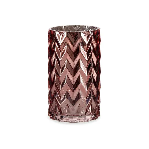 Vista 3 de Jarrón Gift Decor Rosa Cristal Espiga Tallado 11,3 x 19,5 x 11,3 cm (6 Unidades)