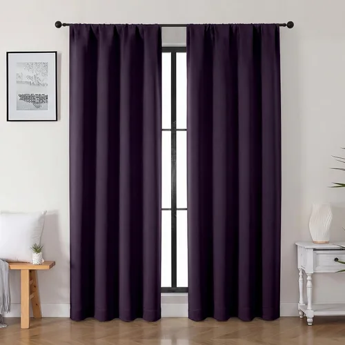 Vista 174 de Gwine Aqua Short Curtains 36 Inches Long - Small Half Window Kitchen Curtains Over Sink, Solid Blackout Curtain for Bathroom Basement Cabinet RV, 2