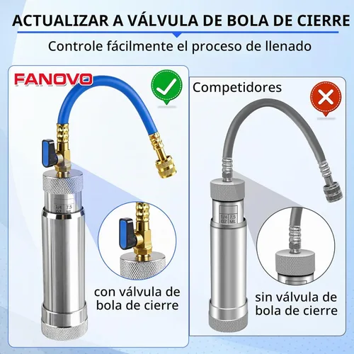 Vista 2 de Inyector de tinte de CA 1234YF con válvula de bola de cierre