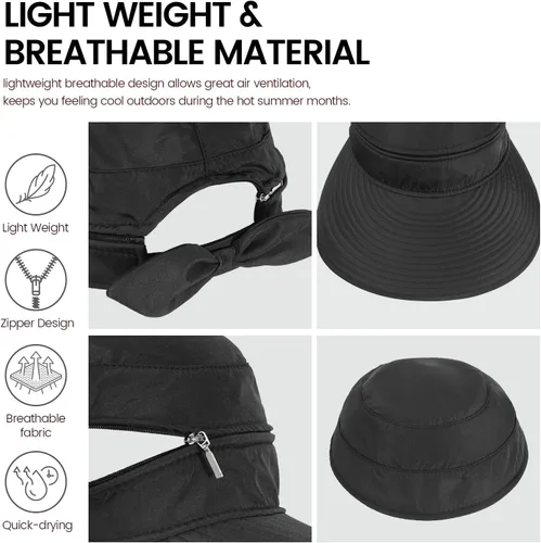 Vista 5 de Simplicity Sombreros para mujer UPF 50+ UV protector solar convertible visera sombrero