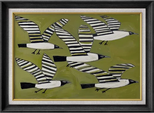 Vista 104 de MUDECOR Lienzo enmarcado prémium para pared, pinos nevados en bosque de invierno, ilustraciones modernas, arte contemporáneo, escénico, divertido