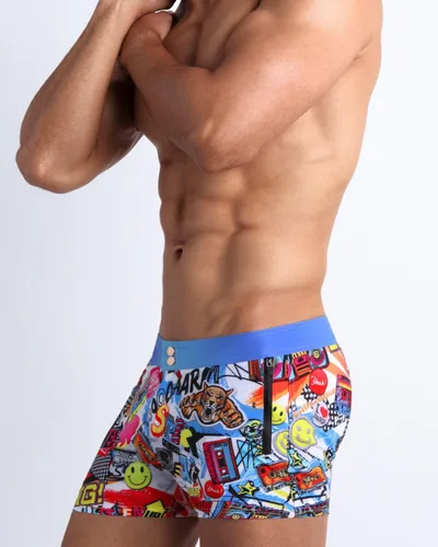 Vista 78 de Bang Men's Swimwear - Beach Shorts - Stretchy Quick-Dry All-Use Premium Swimsuit Trunk Square Cut