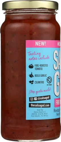 Vista 6 de Salsa God Salsa roja asada al fuego Med, 16 oz