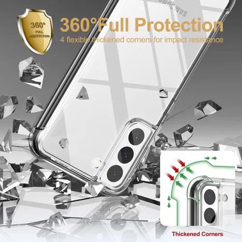 Vista 7 de SURITCH Funda transparente para Samsung Galaxy S22 de 6.1 pulgadas (solamente), [protector de pantalla integrado] carcasa rígida protectora