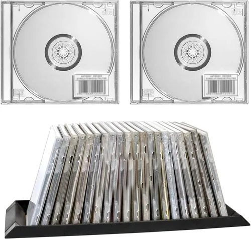 Vista 4 de 12 piezas de plástico CD Joya caso 0.409 in CD DVD cubierta transparente solo disco DVD caja transparente joya caso para protección reemplazo