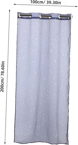 Vista 2 de DECHOUS Cortinas transparentes de gasa azul marino de lujo para sala de estar, dormitorio, ventana de tul