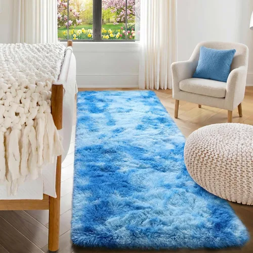 Vista 37 de ONASAR - Alfombra de pasillo negra de 2 x 6 pies, esponjosa, lavable, ultrasuave, afelpada, peluda, tapete para bebés, dormitorio de niños, armario
