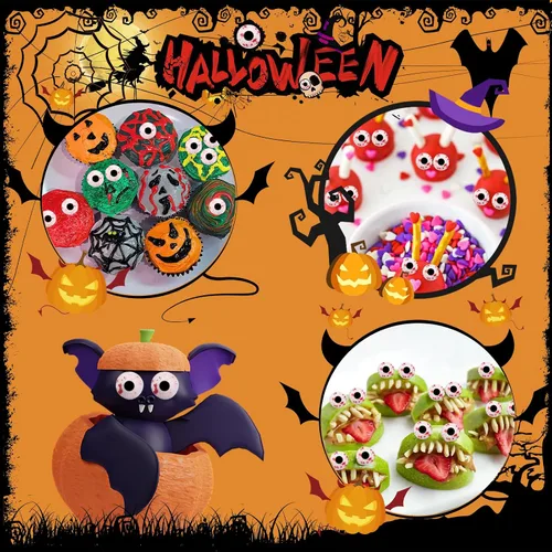 Vista 2 de LEBERY Globos Oculares de Caramelo de 3 Oz Ojos de Caramelo Rojos Sangrientos, Chispas de Halloween Ojos Comestibles Globos Oculares Rojos