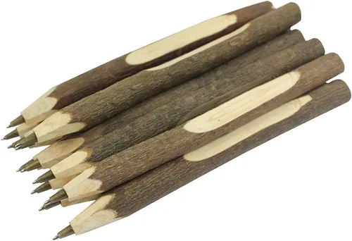 Vista 2 de Bolígrafo de madera hecho a mano, creativo, original, ecológico, estilo largo (aproximadamente 6.7 pulgadas, 6.7 in) - 12 piezas