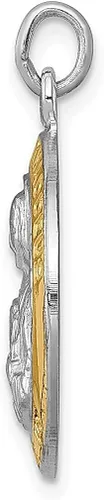 Vista 2 de ICE CARATS Dije de plata de ley 925 San Judas Tadeo San Judas Patrono San Tadeo Medalla de San Judas Tadeo Colgante de Medalla Religiosa para Mujer