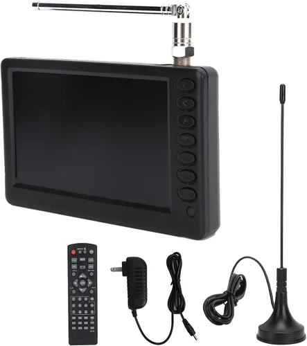 Vista 7 de Zyyini TV portátil de 5 pulgadas, 1080P con antena, batería recargable, USB y tarjeta TF Play, para viajes, camping, personas mayores, niños