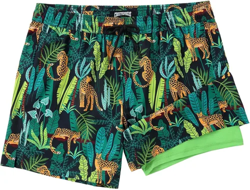 Vista 36 de Mens Swim Trunks with Compression Liner 5 Inch Inseam Swimming Trunks Shorts for Men