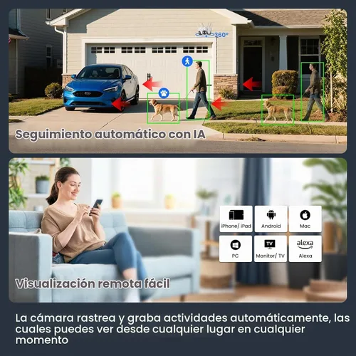 Vista 5 de xmartO Cámara de seguridad para el hogar PTZ de doble lente con zoom 10X