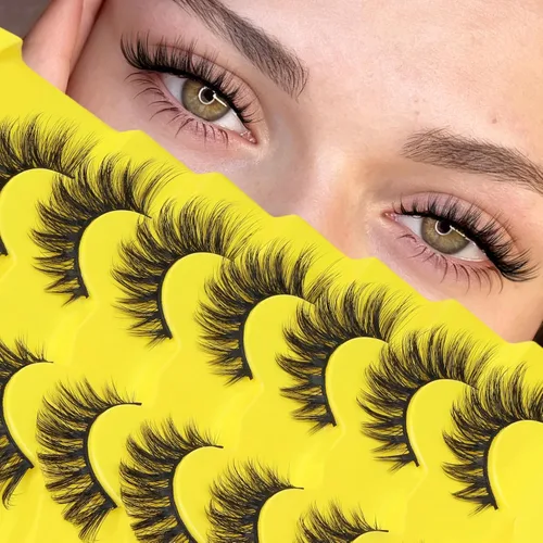 Vista 28 de Veleasha Pestañas postizas de manga puntiagudas, 100% hechas a mano, aspecto natural, pestañas postizas ligeras con banda transparente suave